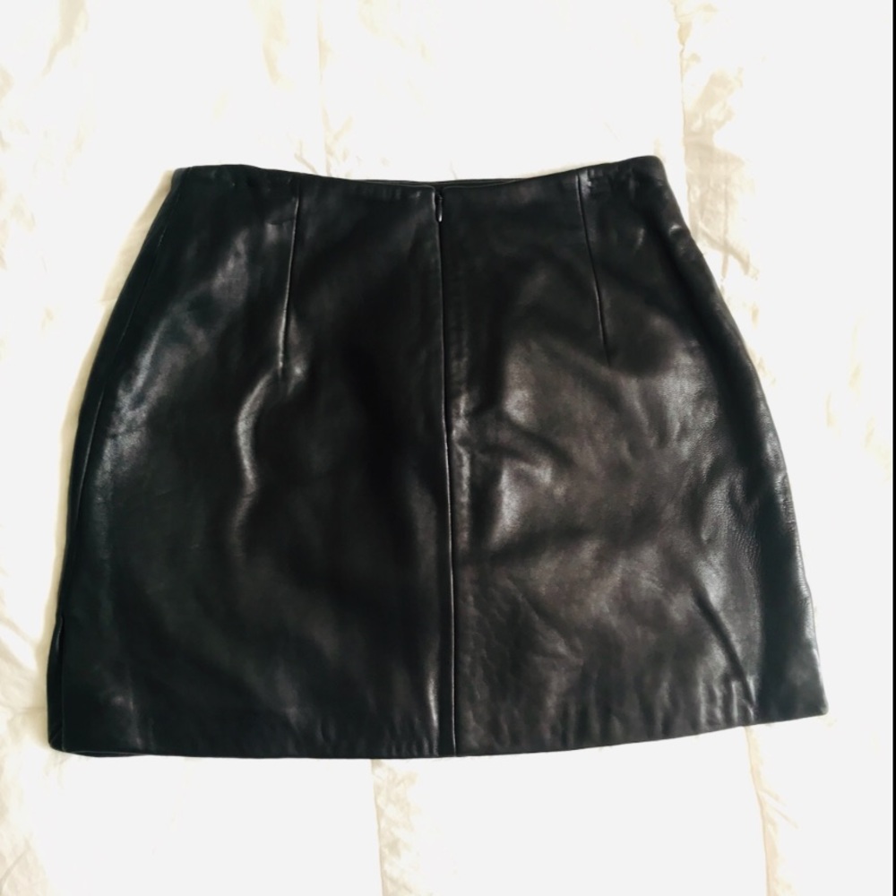 ♣️ NWOT ANDREW MARC LEATHER MINI SKIRT ♠️ - Picture 2 of 8